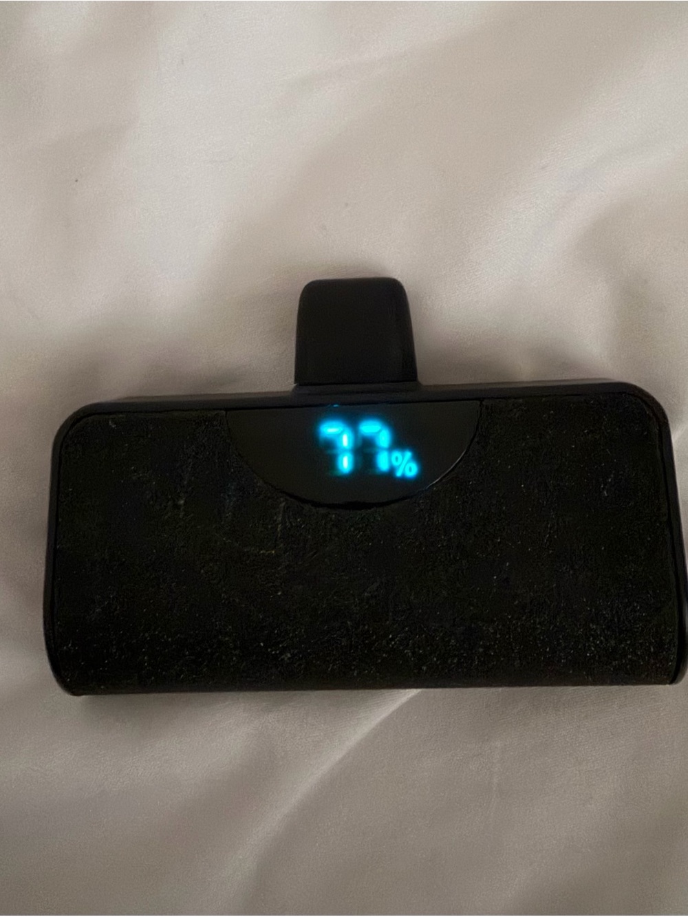 Sparkly Portable Power Bank with LED Battery Display - Black